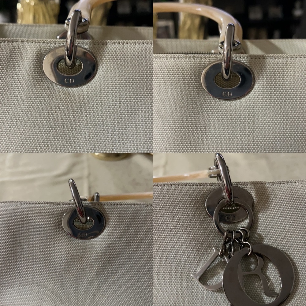 Dior Lady Dior Canvas Satchel Bag with Plastic Handle - Picture 9 of 16